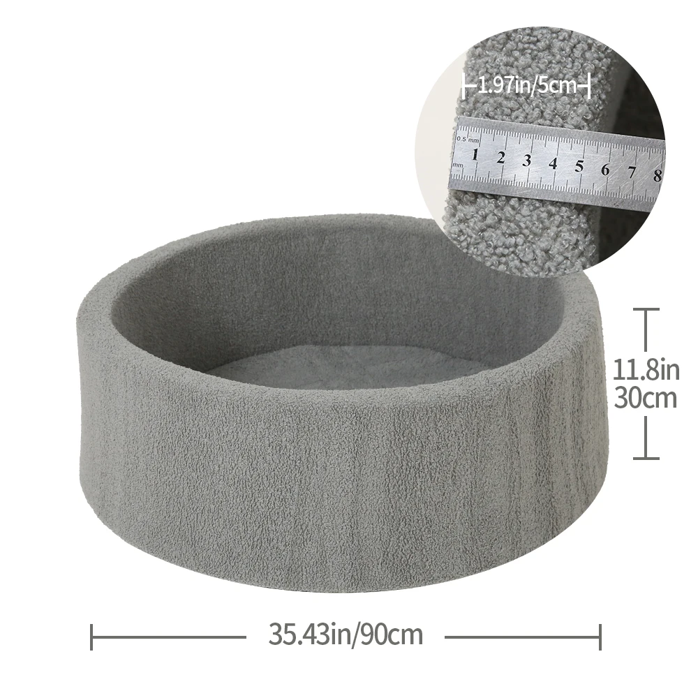 1pc 90cm Portable Soft Sponge Ball Pit Foam Gray Velvet fabric Indoor Playpen for Kids Dry Pool Kids Birthday Gifts(No Balls)