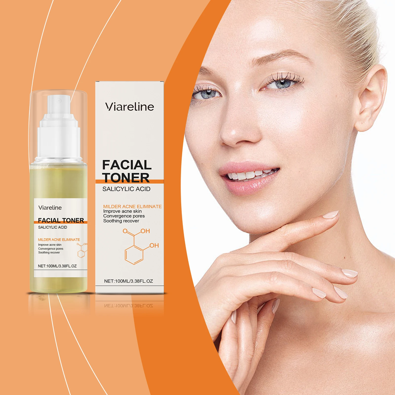 Tonique pour le visage à l'acide salicylique - Tonique pour le traitement de l'acné pour peaux grasses et problèmes