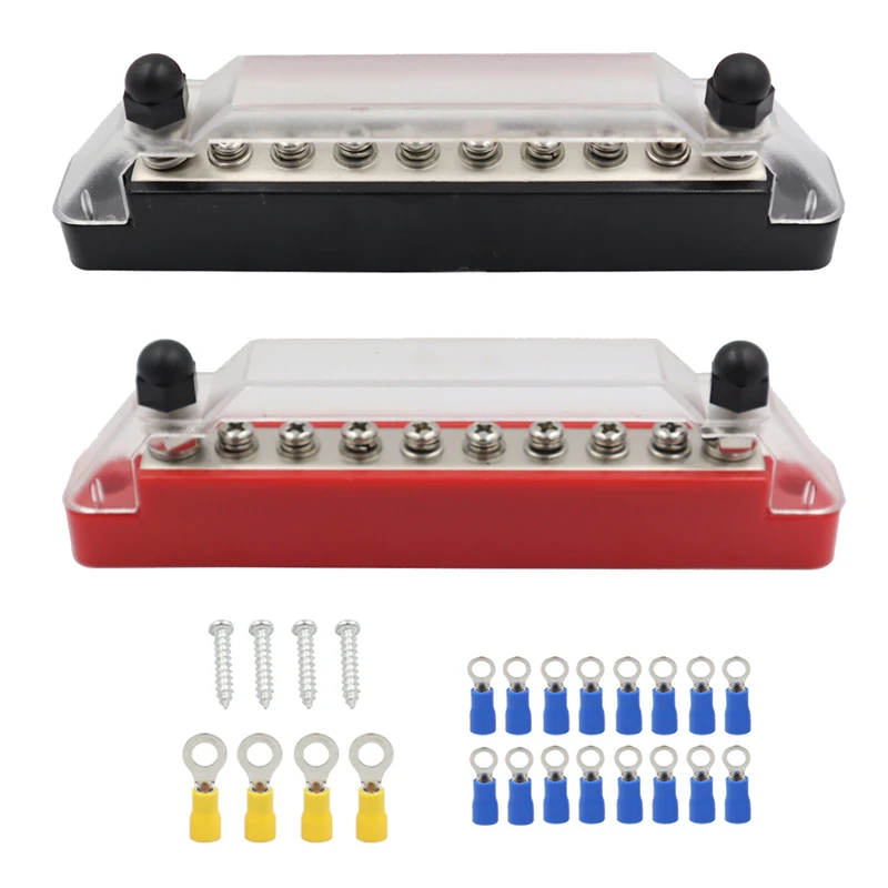 Power Distribution Block 12V 150A Bus Bar Terminal Block 2 x 1/4