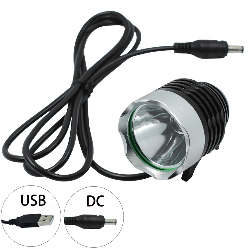 1800LM Cycling Lamp XM-L LED Bike Light Front Bicycle Headlight DC/USB Rechargeable Lights Without Battery Luz Bicicleta