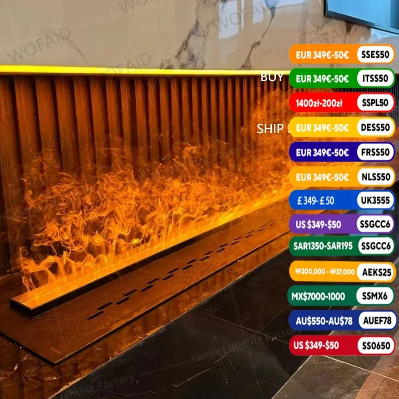 

Intelligent 3D Atomized Fireplace with Colorful Steam Flame ECO Decorative Electric Water Vapor for Living Bedroom Home Decor