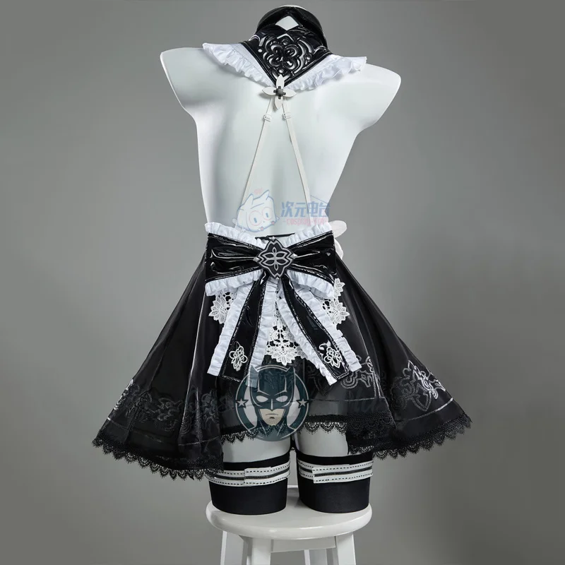 لعبة Stellar Blade Linkage NieR: Automata Cosplay YoRHa No. 2 نوع B زي شعر مستعار مثير فستان جلد أسود مجموعة كرنفال الهالوين #4