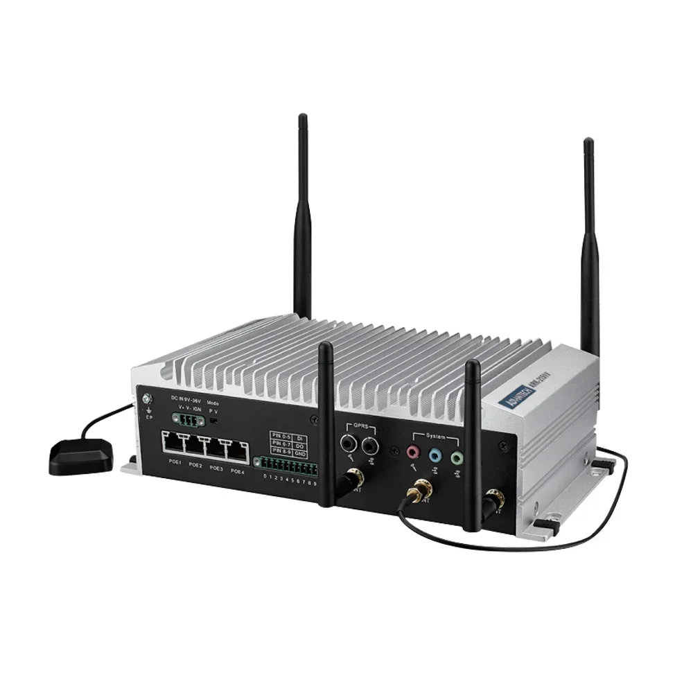 

Advantech ARK-2121S Outdoor In-Vehicle NVR w/w/4 PoE Ports Atom E3845 Fanless Industrial Box PC Embedded Computer