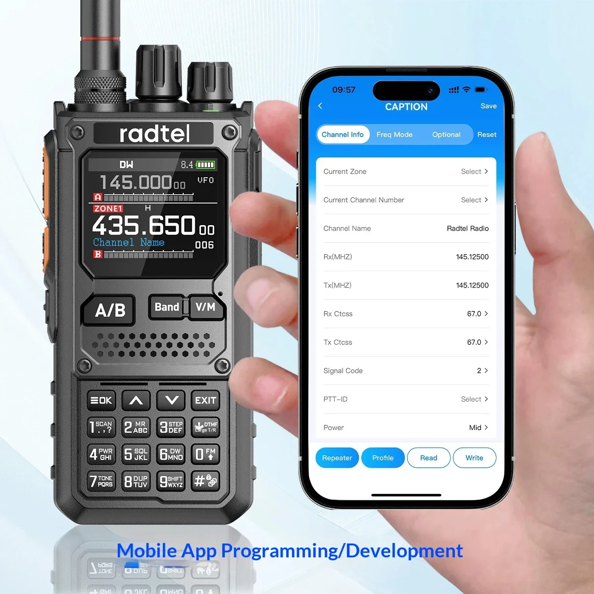 Radtel RT-920 Long Range Walkie Talkie 10W Two Way Radio Wireless Bluetooth Phone Programming Handheld Transceiver