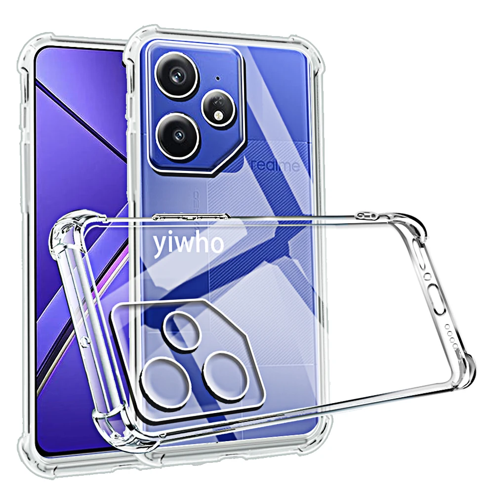 Stoßfeste Handyhülle für Realme GT Neo 7 6 5 SE GT 7 6 5 3 2T, transparente, klare Stoßstange, weiche TPU-Rückseite, Handyhülle Neo7 6se
