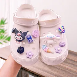 Sanrio-accesorios para zapatos, hebilla de Anime, Kuromi Cinnamoroll, Hello Kitty, melodía, dibujos animados, bricolaje, Combiation Girl