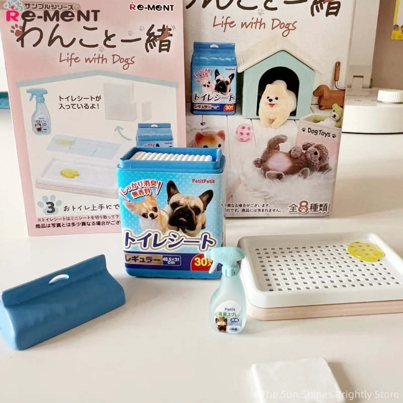 RE-MENT Life with Puppies Mini Pet Dog Daily Increment Scene Collection Action Figures Collectible Toys