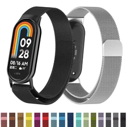 Correa de acero inoxidable para Xiaomi mi band, accesorios para pulsera inteligente mi band 8 y 9