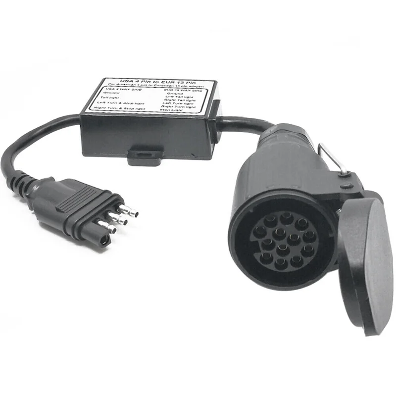 T05C-US إلى الاتحاد الأوروبي مقطورة محول الضوء للسيارات الأمريكية 4-Pin مقبس التوصيل المسطح إلى مقطورة أوروبية 13-Pin المكونات المستديرة