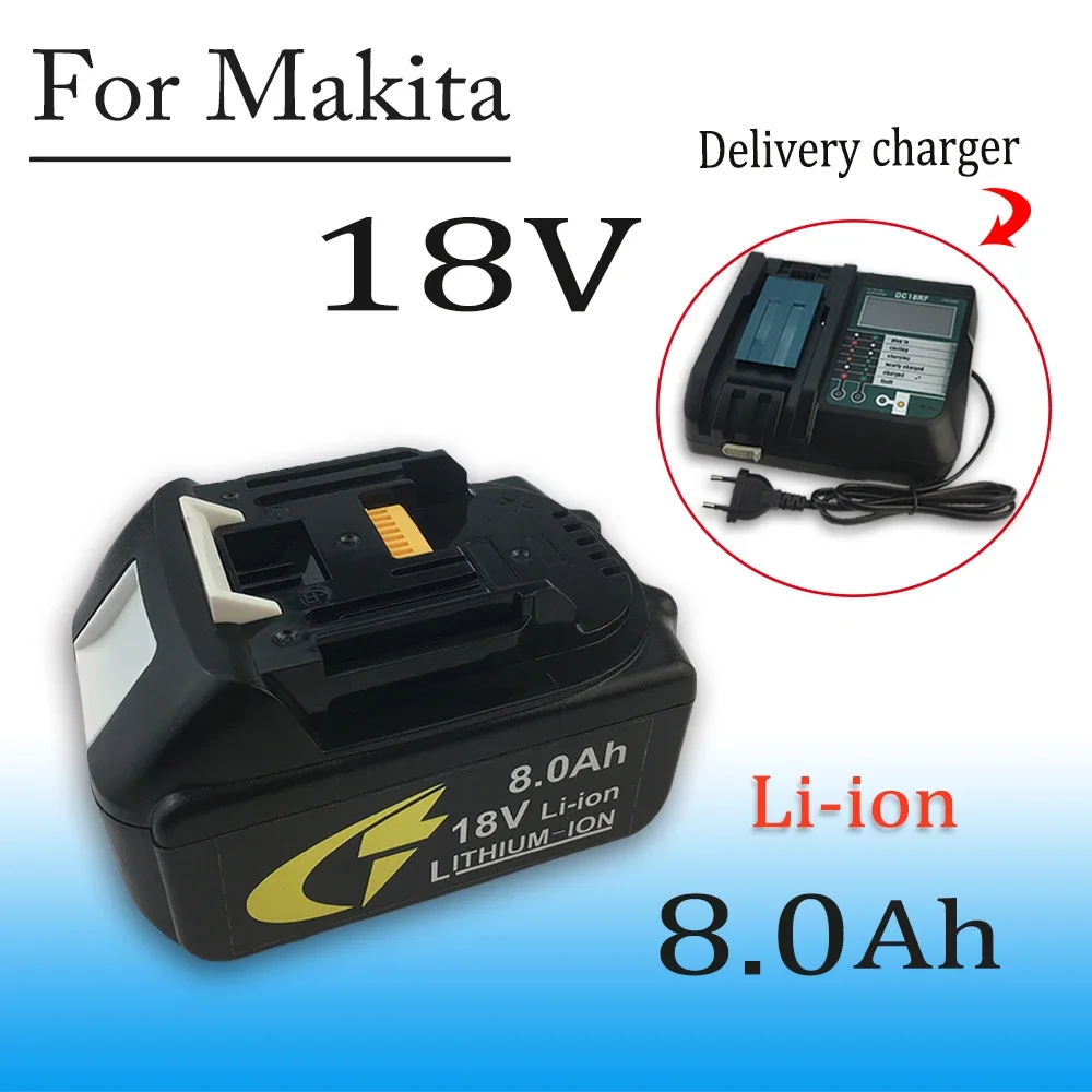 

For Makita 18V 8.0Ah LED Light Display Power tool Li-ion Battery，With Charger