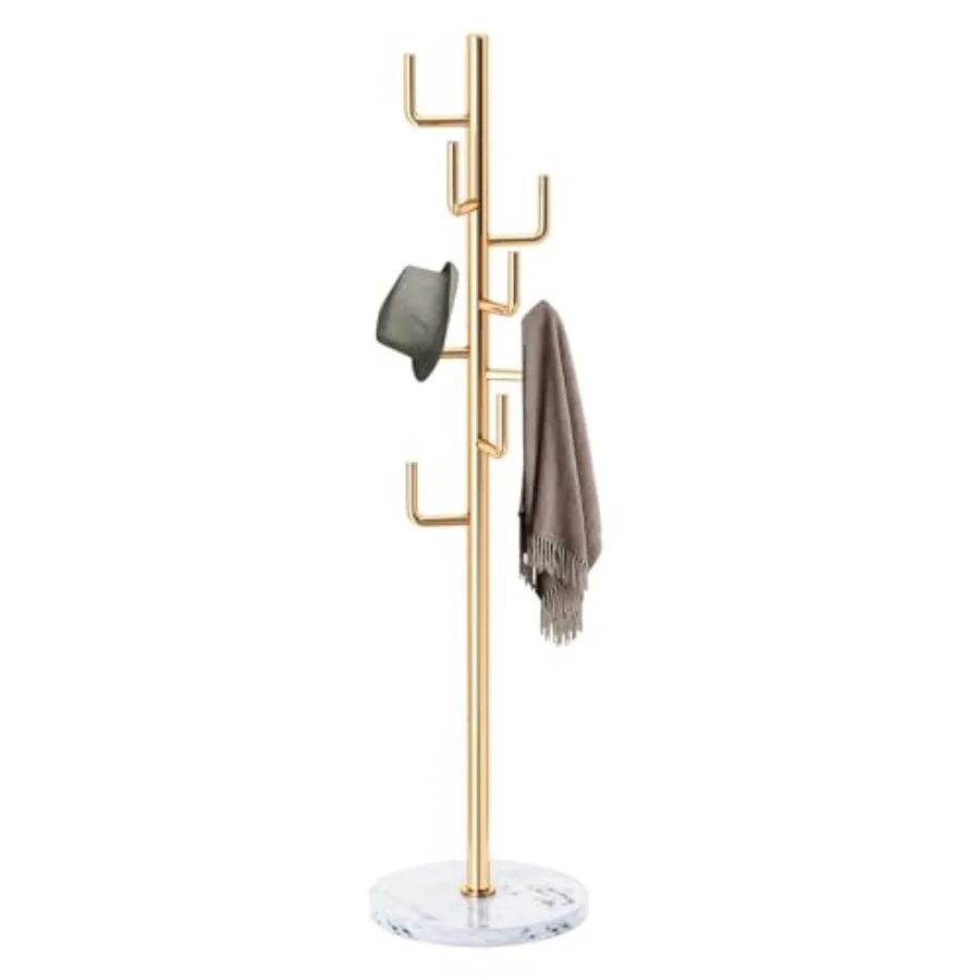 Metal Modern Coat Racks Cactus Coat Rack Freestanding with Natural Marble Base Coat Rack Stand with Coat Tree Hanger Stand for