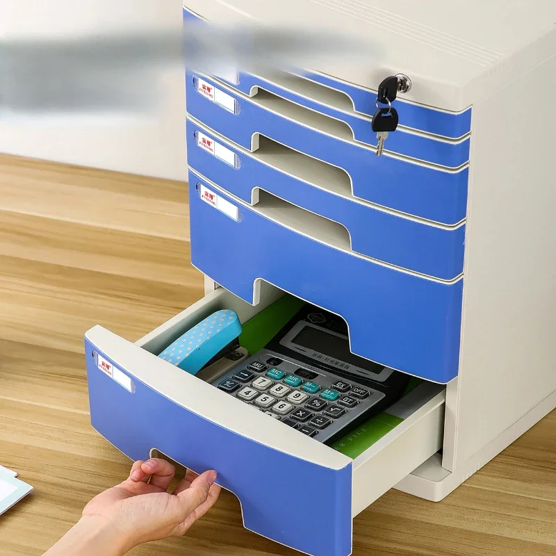 Locking File Cabinet, Creative Desktop Organizer, Round Storage Box, Modular Drawer Dividers - Secure & Stylish Office Storage