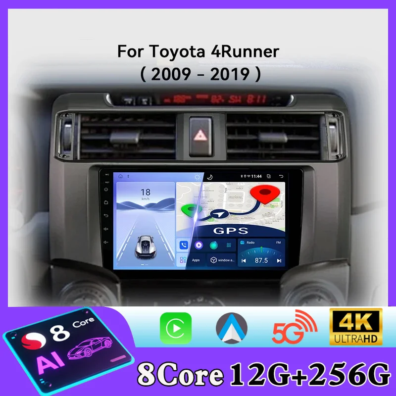 For Toyota 4 Runner 2009-2019 4 Runner Car Radio Android Automotive Multimedia Player GPS Navigation Carplay Screen Auto Stereo