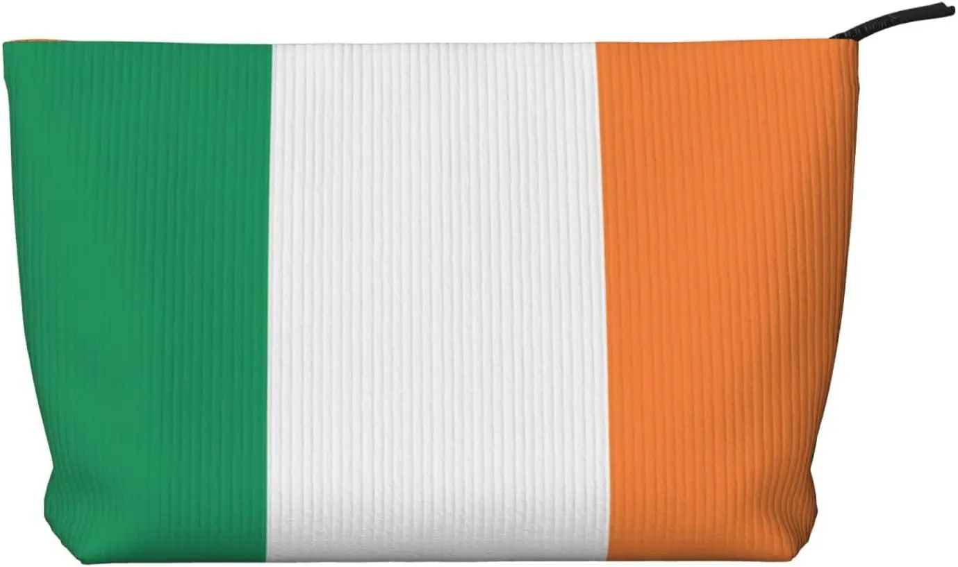 

Irish flag Corduroy cosmetic bag, suitable for travel and daily use, Sturdy Lining, Ensures Longevity