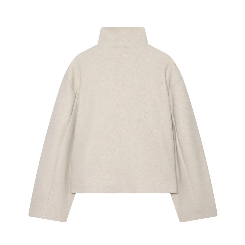 2026 Herbst Winter Neuankunft Damen Einfarbiger Mantel Langarm Stehkragen Oberbekleidung Täglicher Chic Damen Modejacke – Detail 29
