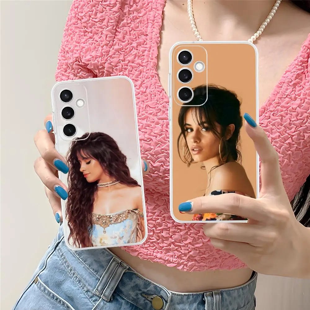 Camila Cabello Clear Mobile Phone Case for Samsung Galaxy S25 S24 S23 S22 S21Plus FE Ultra Colorful Cover