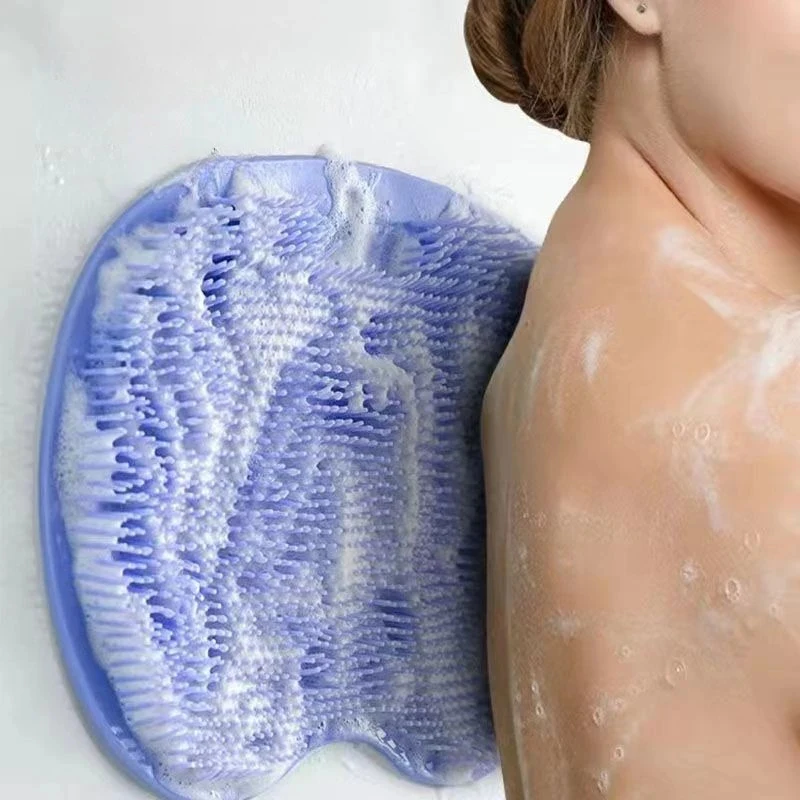 1-4Pcs Exfoliating Shower Massage Scraper Back Massage Brush Bathroom Non-Slip Bath Mat Silicone Foot Wash Body Cleaning Tool