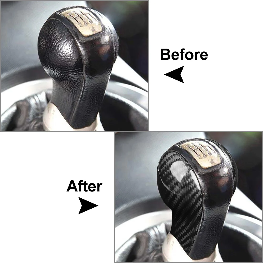 2Pcs Carbon Fiber Car Manual Gear Shift Knob Cover Trim For Nissan 350Z Z33 2003 2004 2005 2006 2007 2008 2009