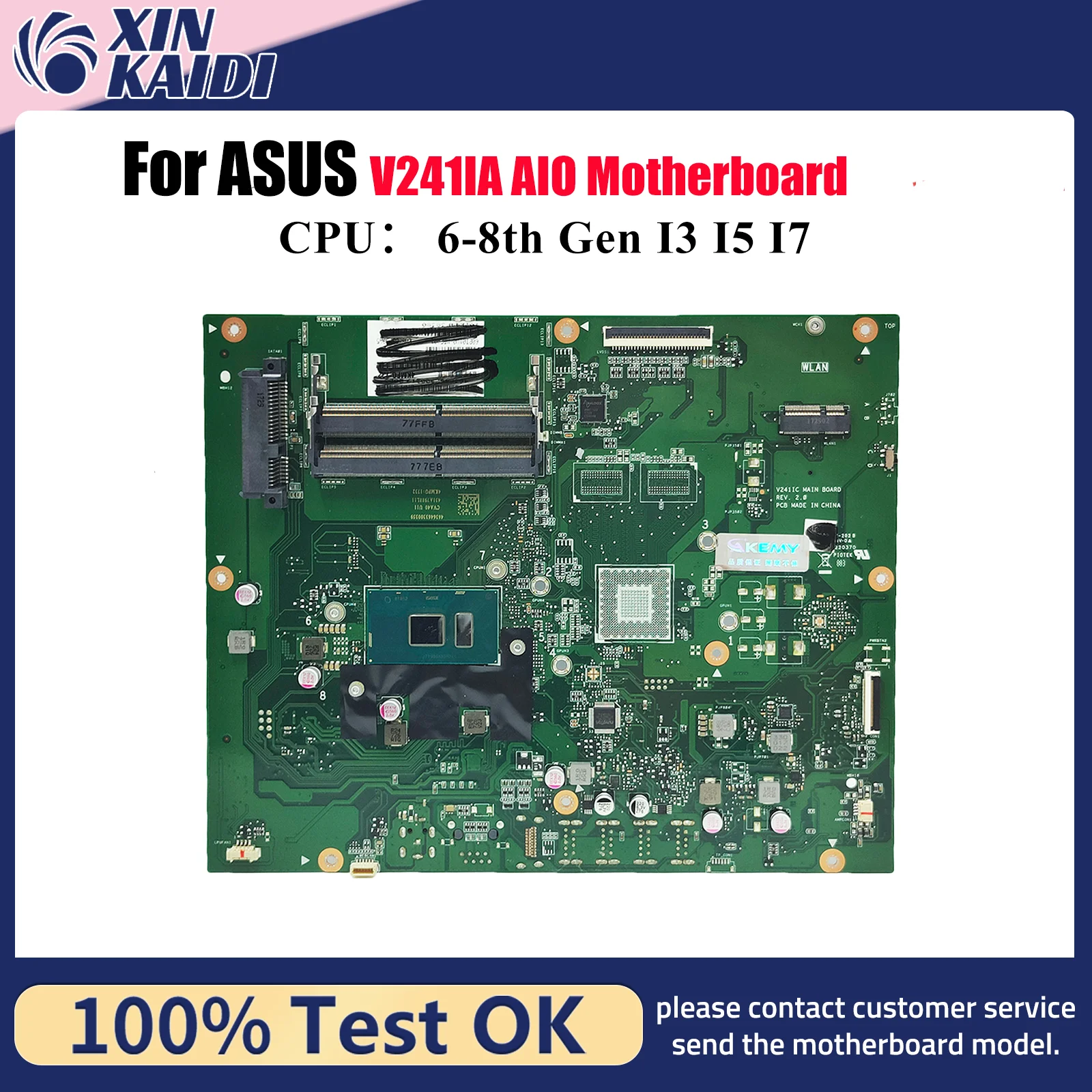 

Материнская плата V241IA для ASUS Vivo AiO V241ICR V241IC V241I V241IA, материнская плата с процессором I3 I5 I7, 100% tests, ОК, быстрая доставка, stk