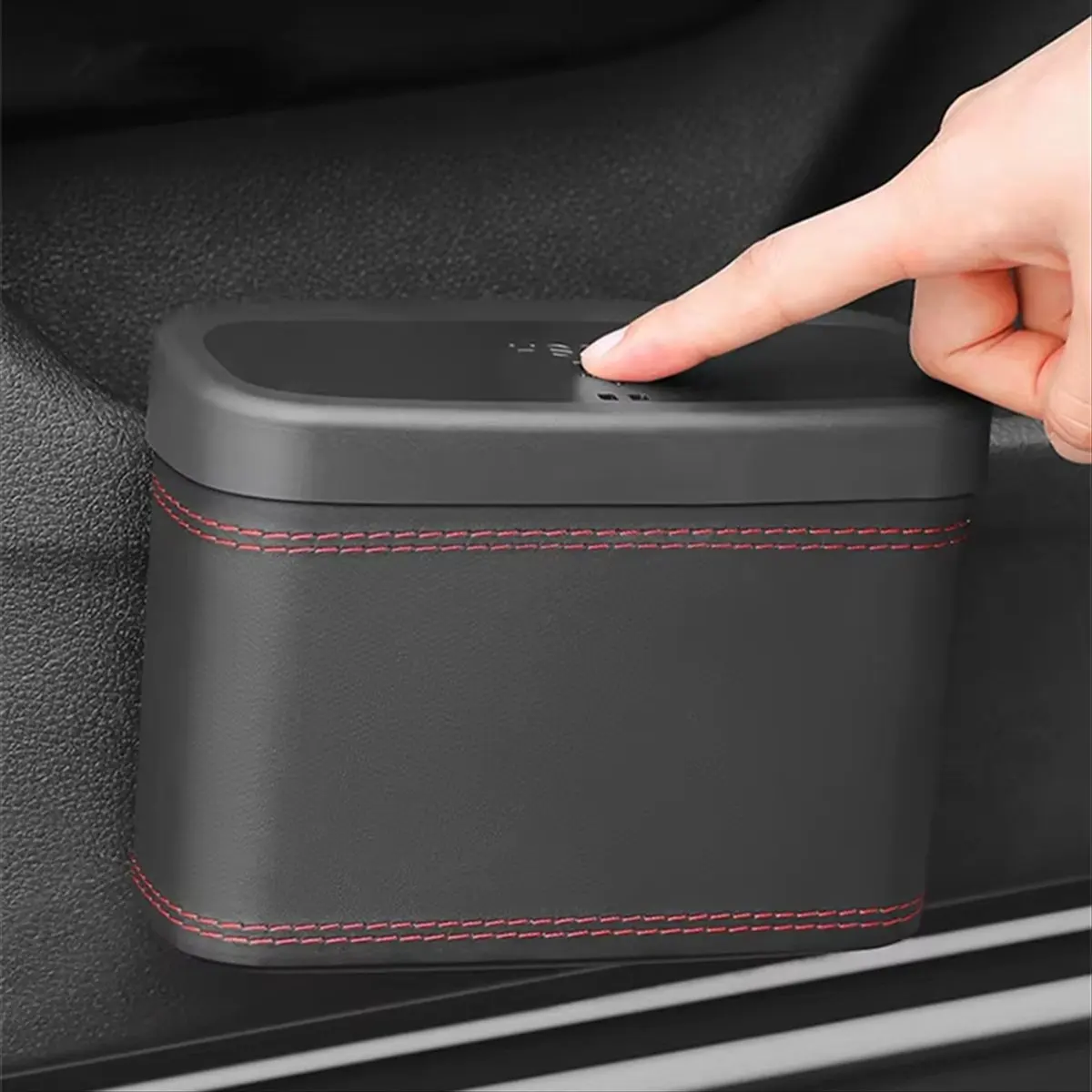 2026 Trend Car Trash Bin - Hanging Vehicle Garbage Dustbin, Square Pressing Type, Auto Storage Box, Plastic