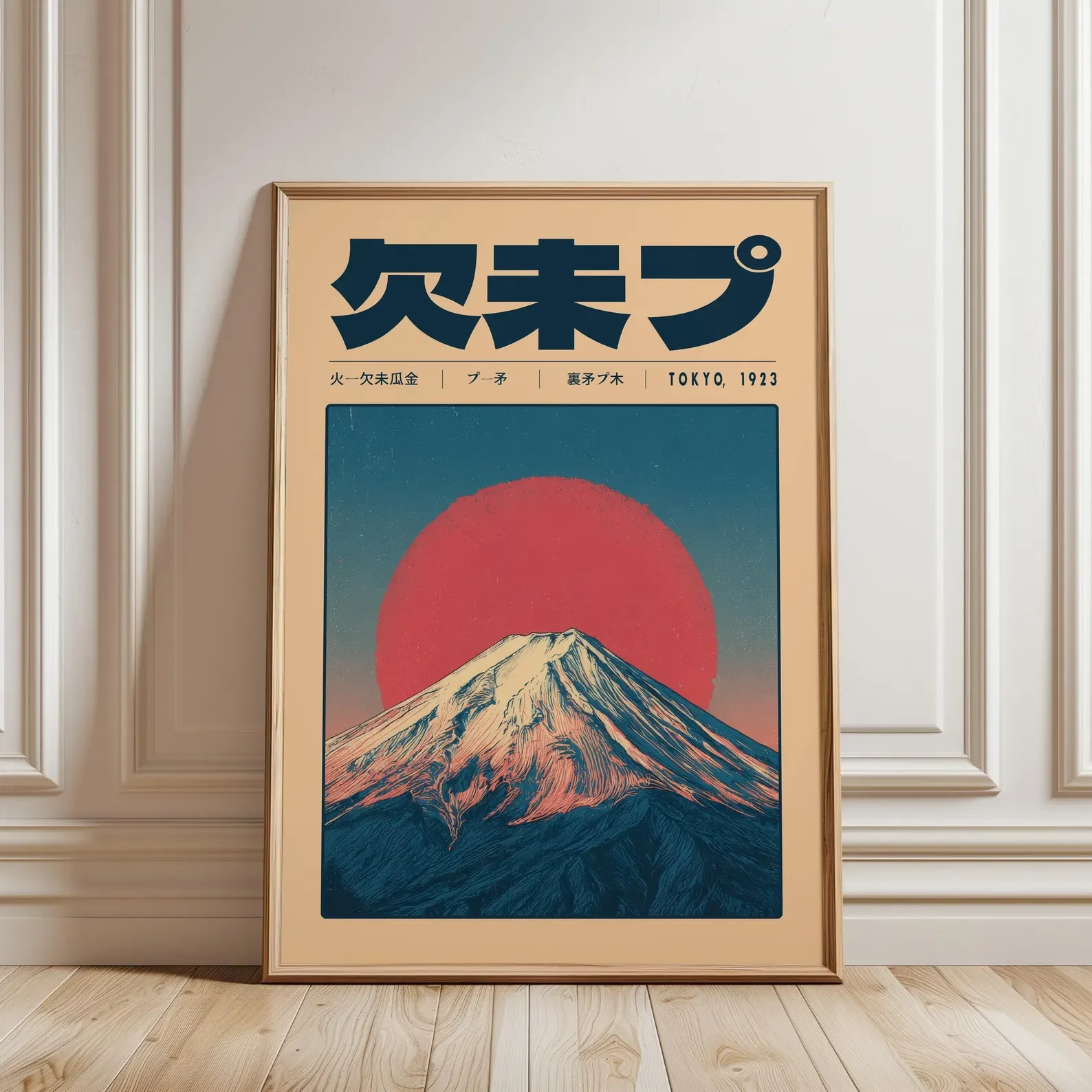 Japanisches Retro-Poster mit Tokio-Stadtlandschaft auf Leinwand, ungerahmt, Vintage-Ukiyo-e-Leinwandgemälde, ästhetische Wandkunst für die Dekoration von Zuhause und Büro – Detail 3