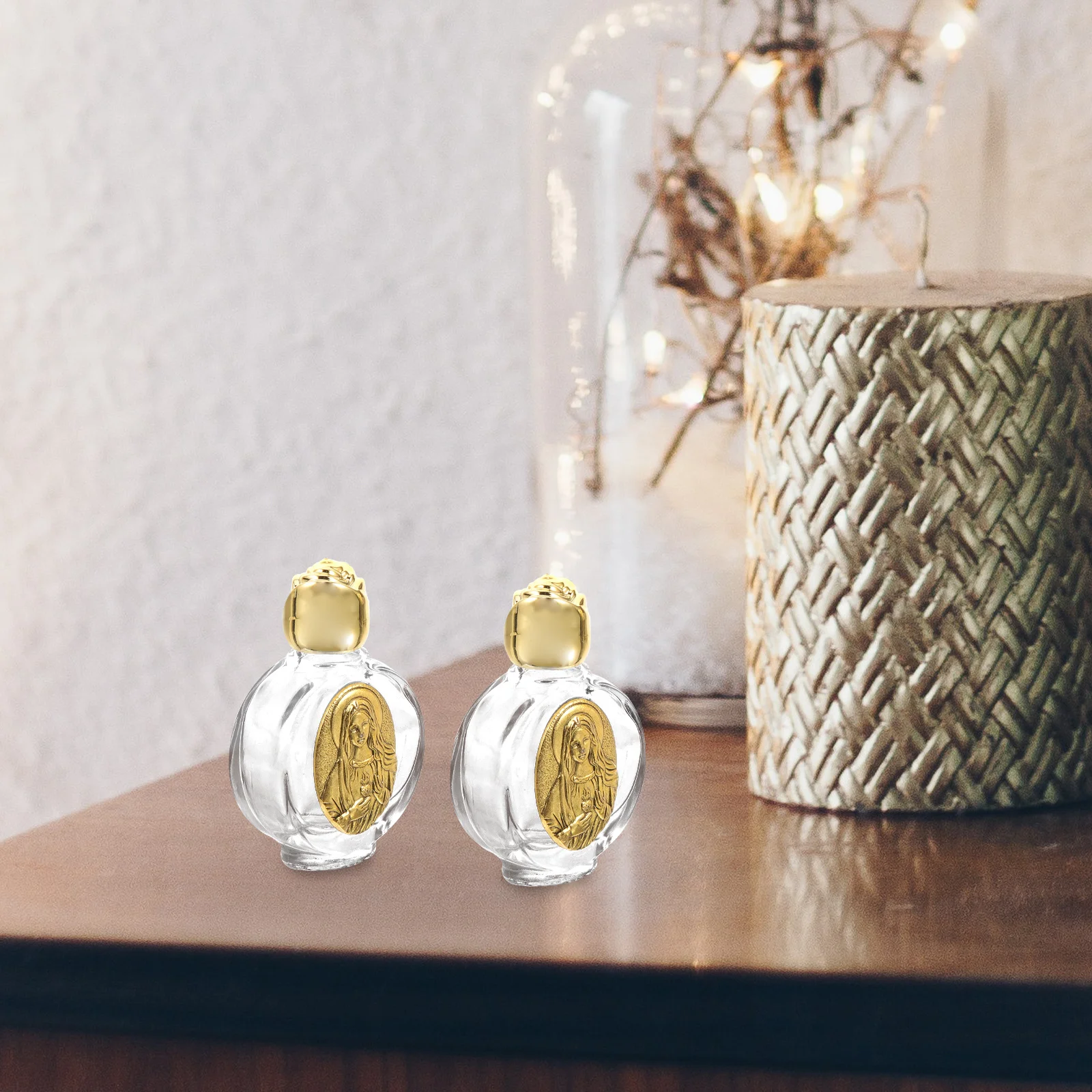2 Stuks Glazen Heilige Waterfles Lege Hervulbare Kolf Voor Zegen Decoratieve Kerk Gebruik Heilige Water Kolf Kleine Flessen