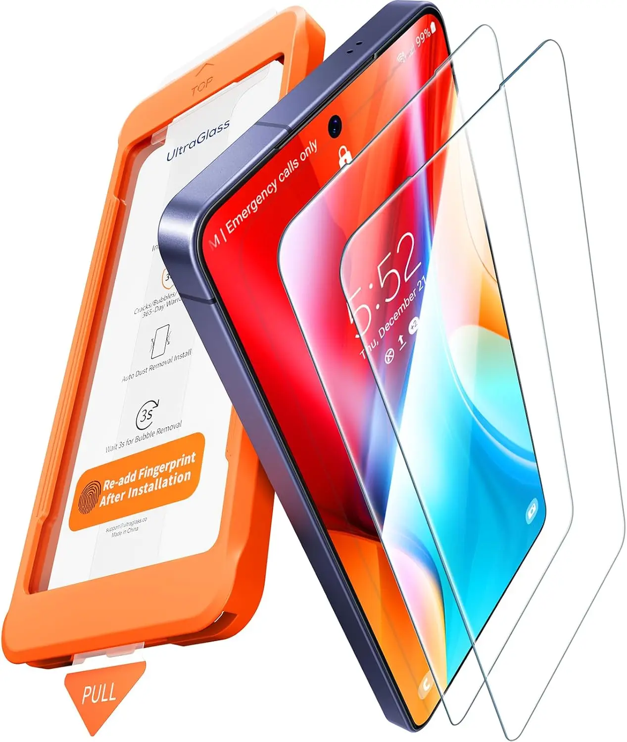 

Защитная пленка UltraGlass 9H+ военного класса для Samsung S26 Ultra, 2 шт.