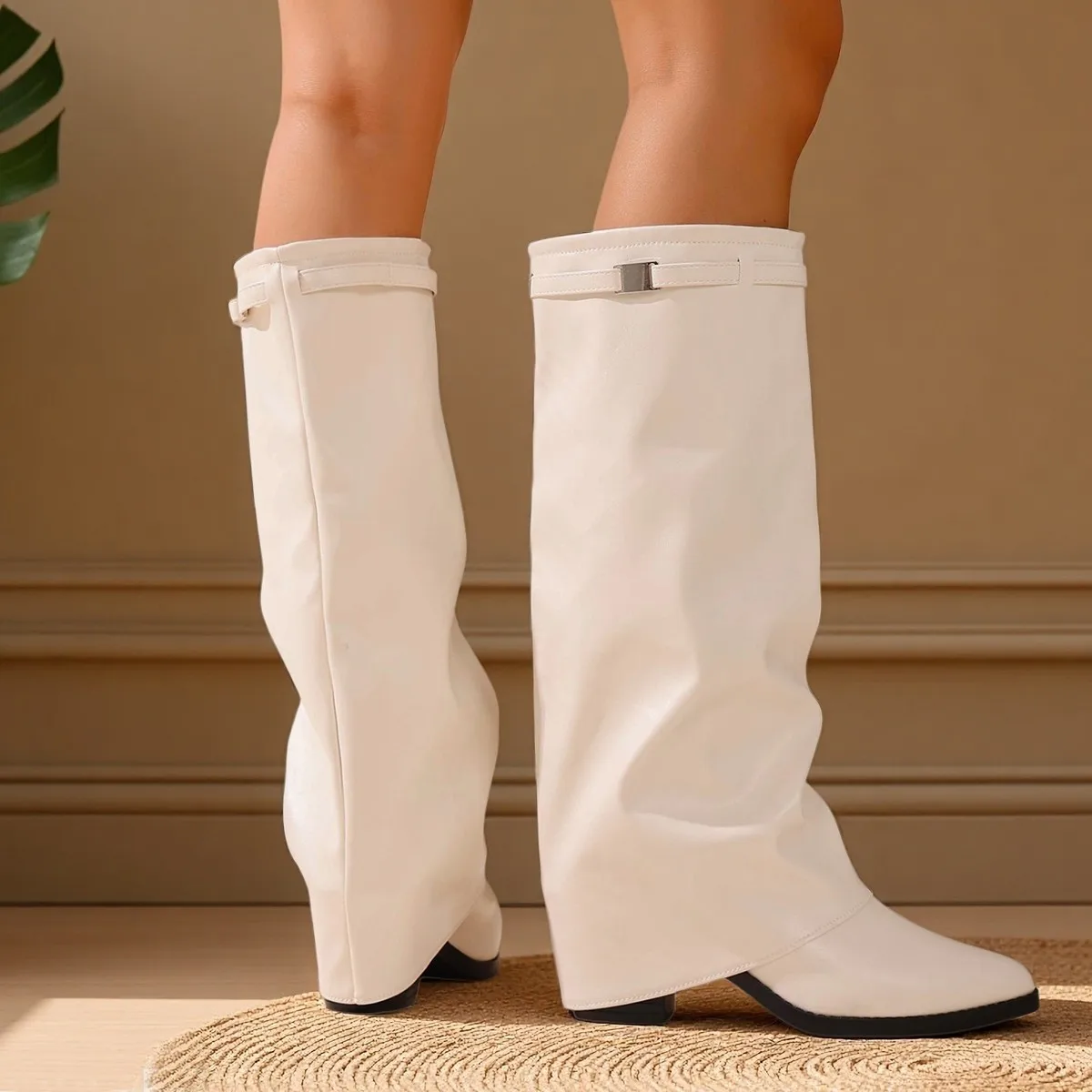 Shark Boots for Women Look Slimmer Than Knee High Boots, 2026 Summer New Fashionable Buckle Pants Boots