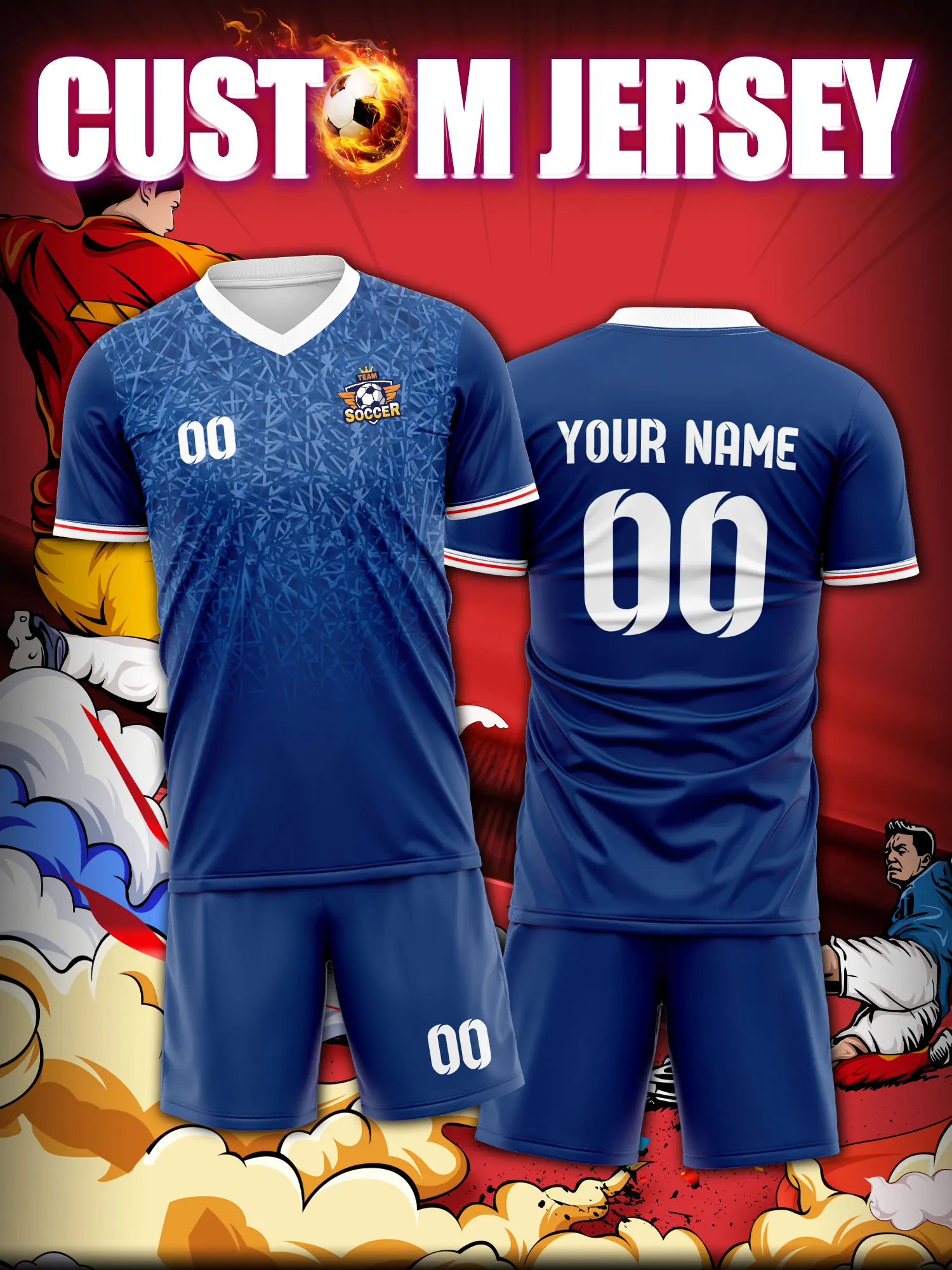 

Футболка для футбола с индивидуальным изображением, номером и именем, лимитированная серия для коллекционеров и фанатов спорта.