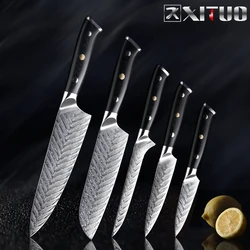 XITUO Chef Knife Set Damascus Chef Knife VG10 Professional Kitchen Knife Meat Knife Deboning Home Hotel Cooking Knife G10 Handle