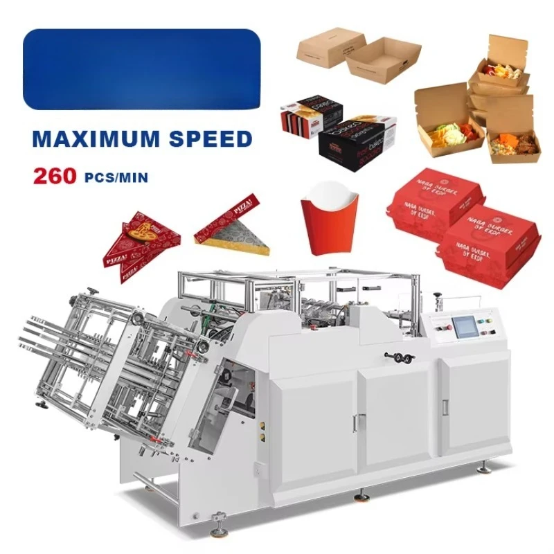 Disposable Take Away Lunch Container Carton Forming Machine Fast Food Packing Paper Box Making Machine