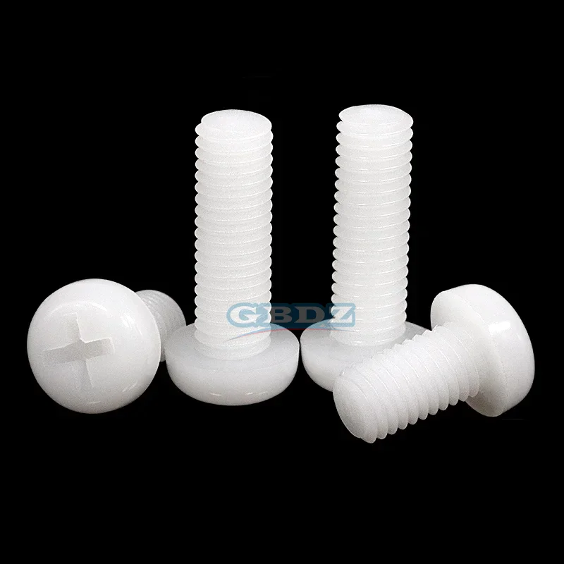 M6/M8 나일론 나사 크로스 라운드 헤드 흰색 20/30/50pcs 경량 절연 충격 방지 가정용 산업용