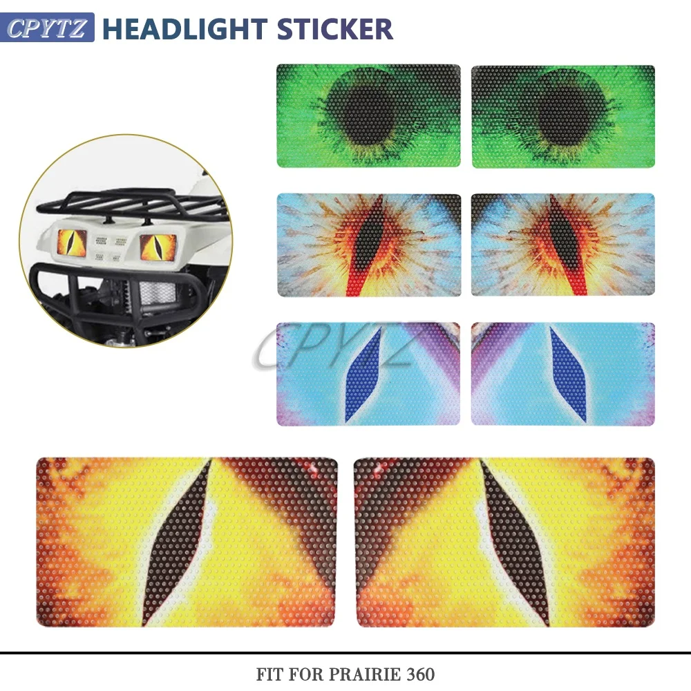 ATV Headlight Stickers Protective Decals Deco Sticker Graphics Kit Fit for Prairie 360 KVF360 2x4 4x4 2003-2012