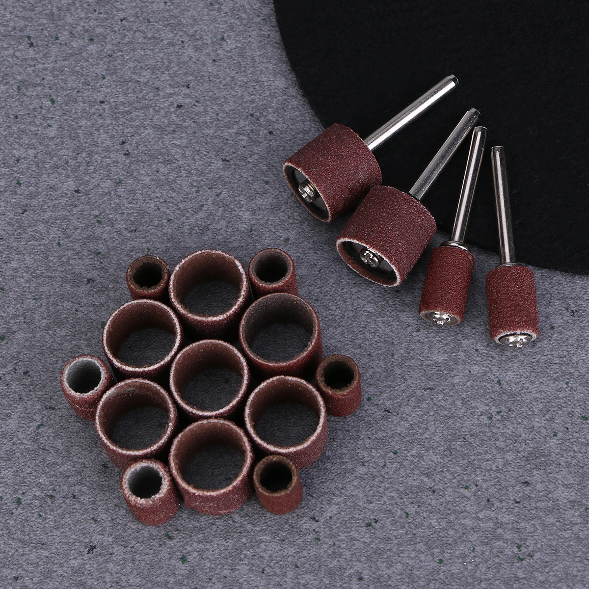 

64 Pcs Pet Nail Art Sandpaper Ring Polishing Sanding Bands for Dog Nails Bits Root Carving