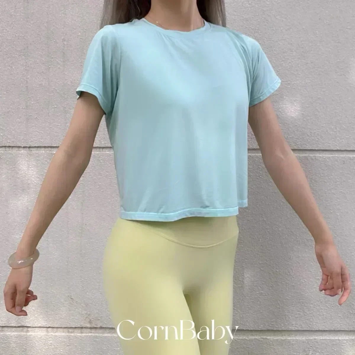 Camiseta de manga corta de acción de limón para mujer, camiseta holgada de verano de alta elasticidad, transpirable, deportiva, Yoga, baile, gimnasio, deporte, ocio