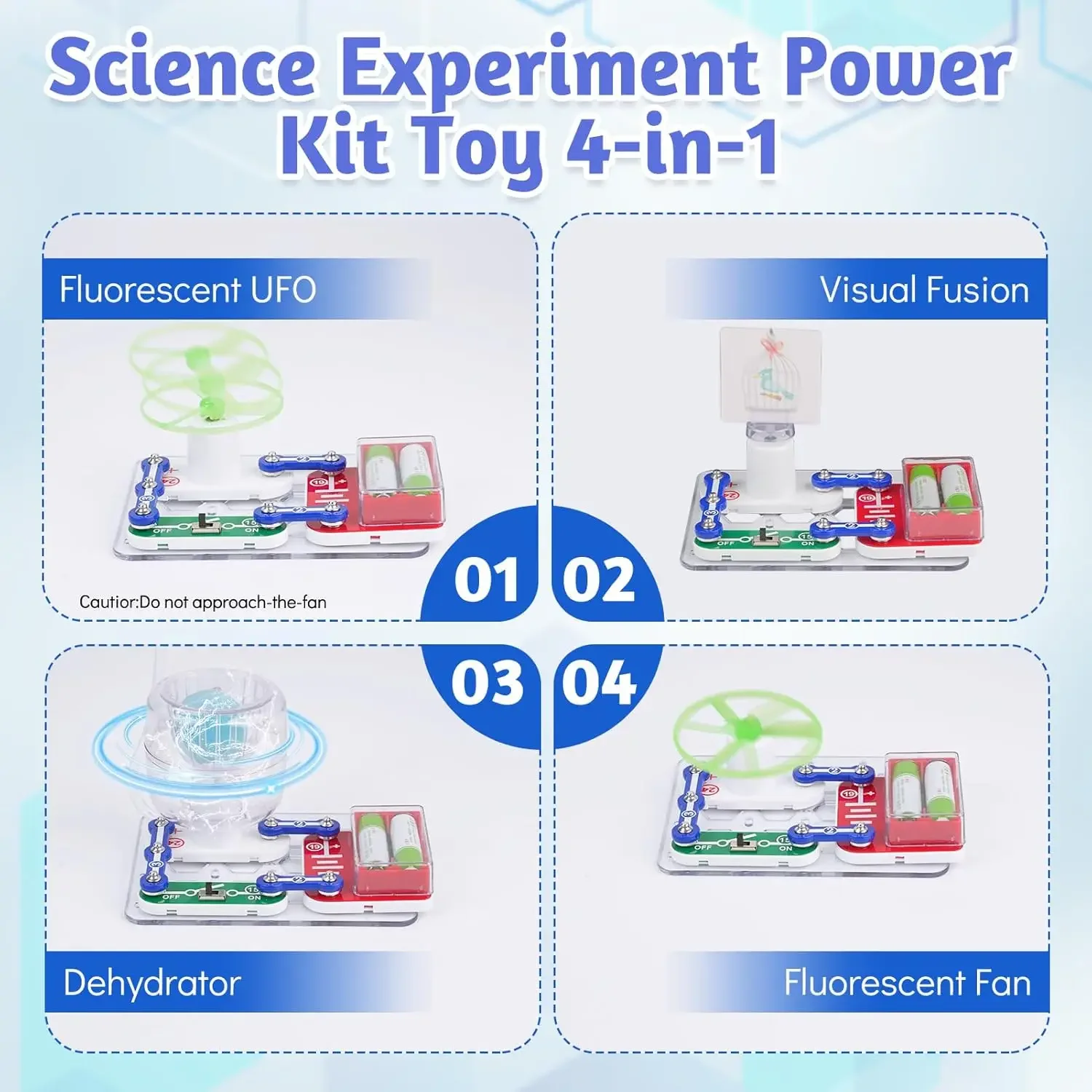 4-in-1 Aerodynamics STEM Kits Toy Crafts Science Kits for Kids Girls Boys Classroom Engineering Activities Experiments Projects