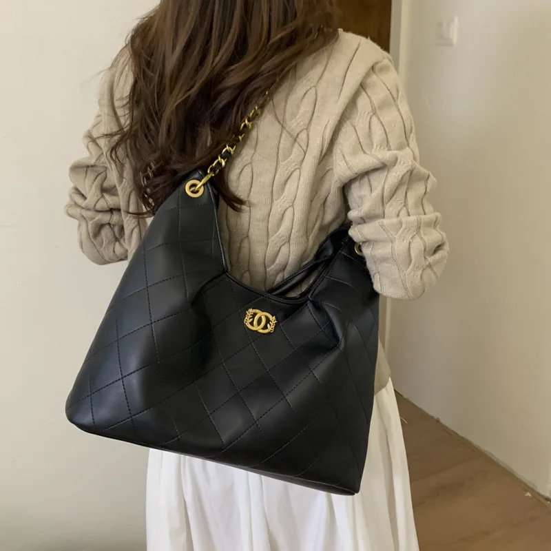 

2025 New Large Capacity Tote Bag for Women, Vintage Quilted Shoulder Bag, Elegant Casual Purse for Work & Daily Use