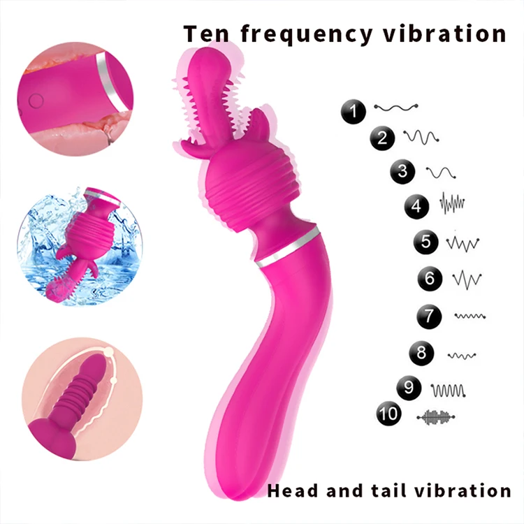 10-frequentie Dual-Motorische Vrouwelijke Masturbatie Av Wand Krachtige Vibrador Herkenbare 4-In-1 Wand Massager