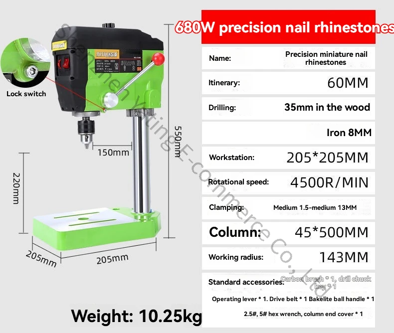 Upgraded Drill Presse Bench Drill High Precision Drilling Machine Drill Presse Miniature Bench Drill, Woodworking Drilling