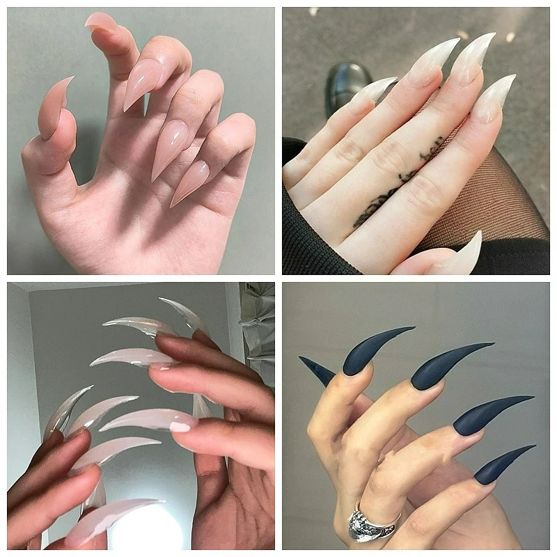 

Ручная работа, 10 шт., короткие кошачьи когти, пресс на ногтях Y2K, длинный коготь в форме дракона, акриловые накладные ногти, индивидуальные накладные ногти с клеем