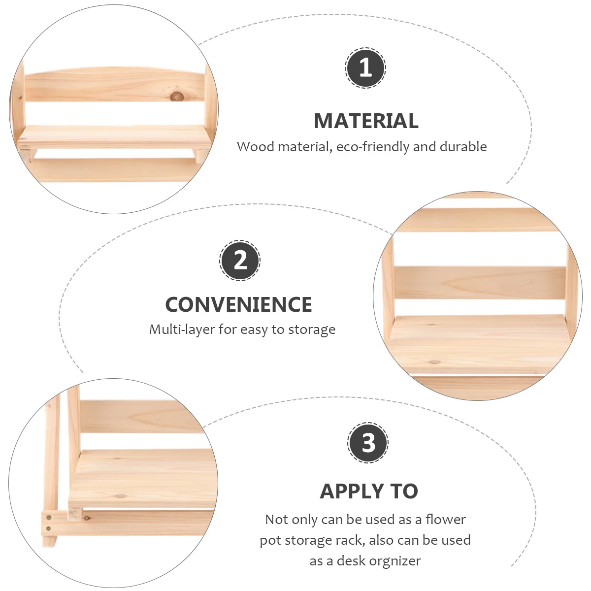 Solid Wood Flower St Bookshelf Storage Rack Multi layer Plant Pot Succulent Indoor Balcony Desk ganizer Eco friendly