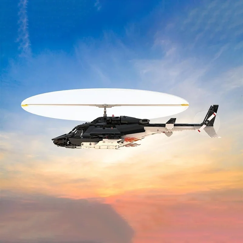 863 قطعة MOC Airwolf 1 مقياس نموذج الخالق مصمم اللبنات هدايا عيد الميلاد لعبة الهندسة المعمارية فكرة التعليم الطوب عيد ميلاد #2