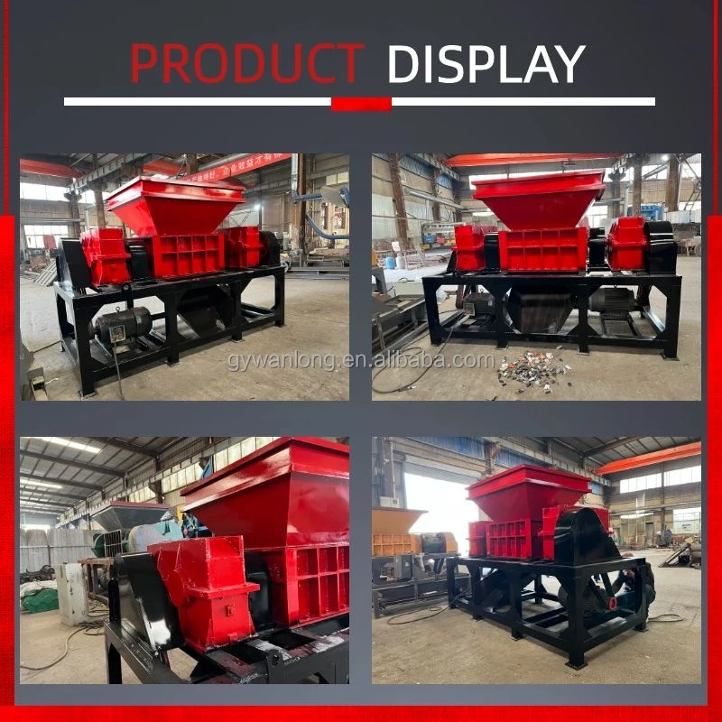 Cardboard Shredder Plastic Bottle Cable Crusher Dual Shaft Waste Shredder For Supermarket Logistics Warehouse 