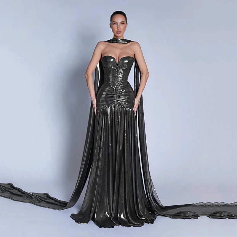 Eightree 2026 فساتين سهرة ماكسي على شكل حرف a على شكل قلب بدون أكمام فساتين لحضور الحفلات الموسيقية المملكة العربية السعودية مناسبة رسمية فساتين حفلات مخصصة