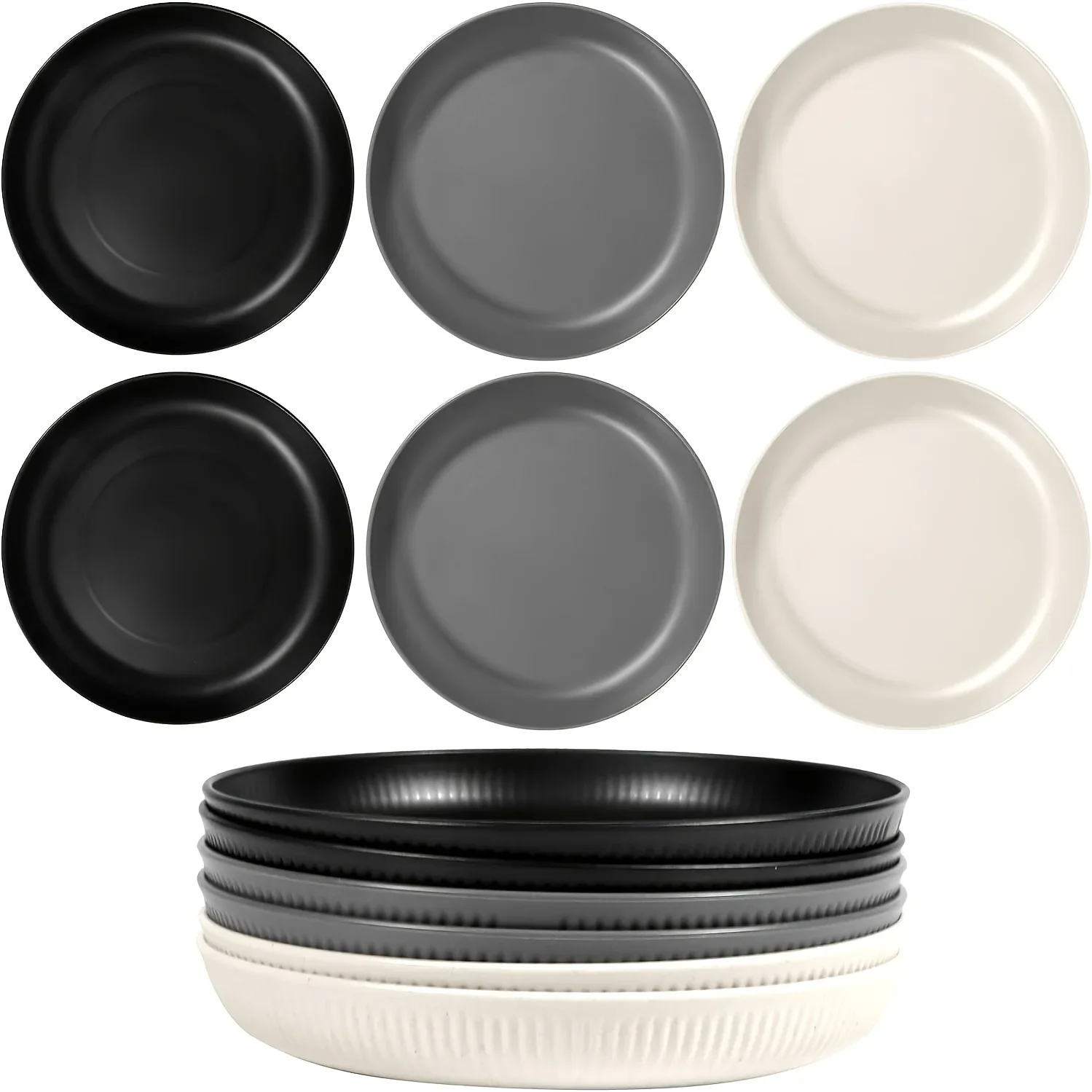 

6-piece Set Of Meal Plates Straw Set Kitchen Dinner Dishes Non Fragile Plates Kitchen Accessories Tableware Small dish Food tray