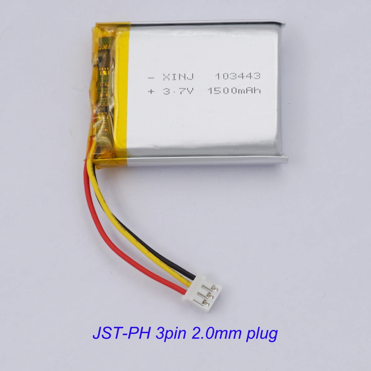 

3.7V 1500mAh 5.55Wh 103443 JST 3Pin 2.0mm Li-Polymer NTC Thermistor Replacement Li Lipo Rechargeable Battery For GPS Tablet PC