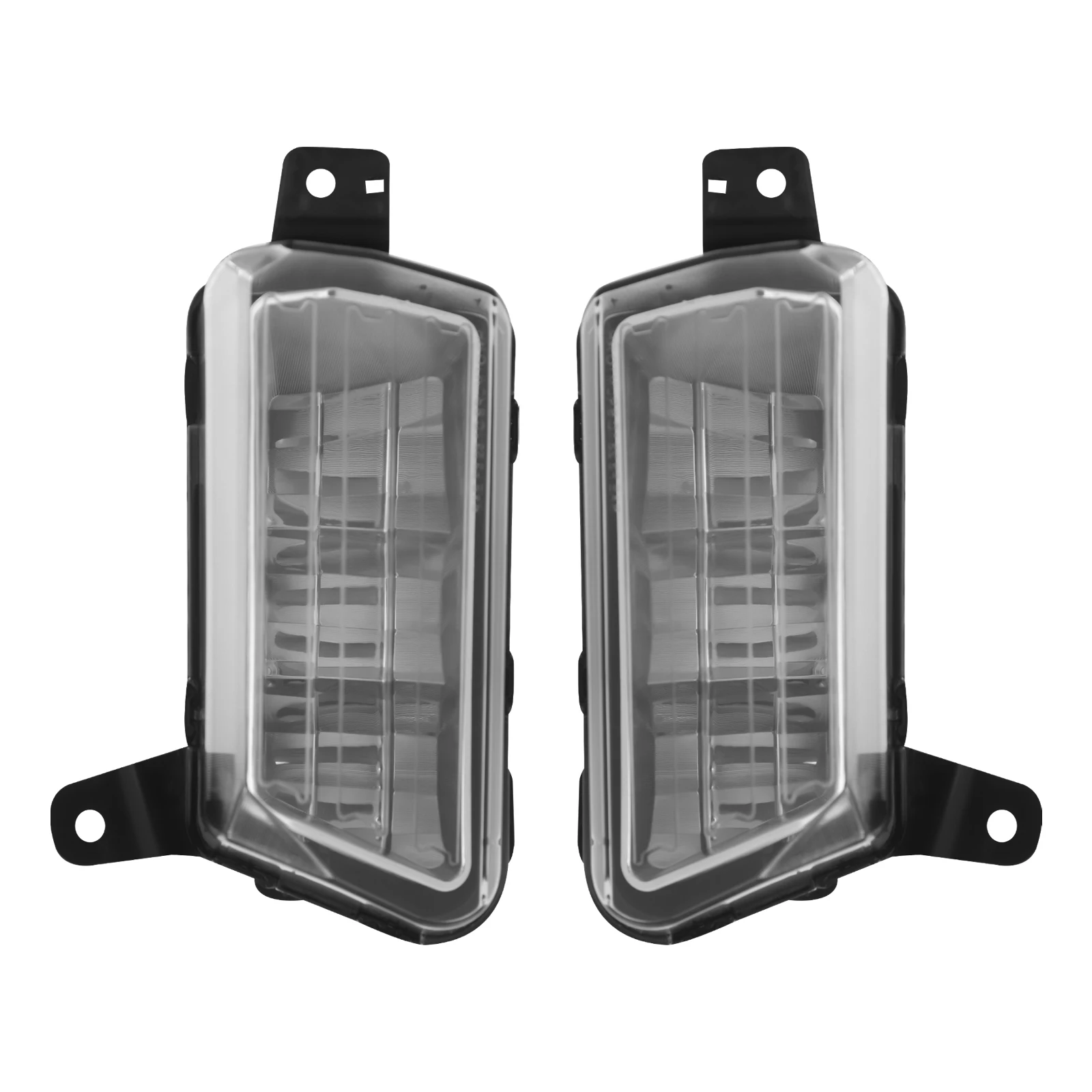 Vehicle Rain Fog Road Auxiliary Lamp Set, Right and Left Fog Light, Closed Assembly Impact Resistant Crack-proof Right and Left Fog Light, Right and Left Fog Light Low-light Driving Road Visibility Improvement Parts
