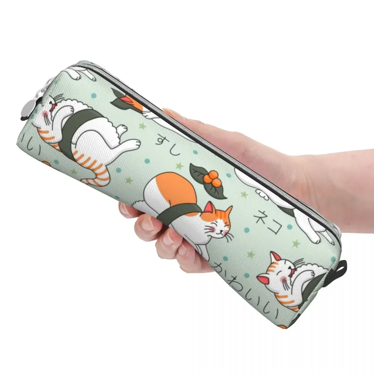 Kawaii Neko Sushi Cat Pencil Case Japan Pen Box Bag Girl Boy Large Storage School Supplies Cosmetic Pencil Box