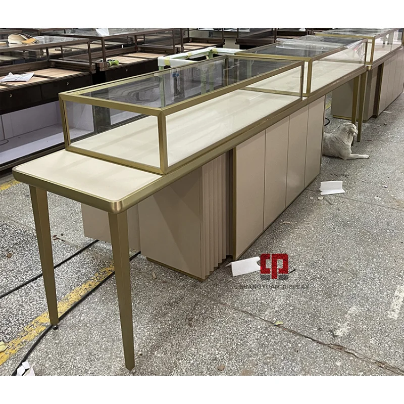 custom.Factory Custom Shopping Mall Decoration Display Cabinet Glass Window Jewelry Store Design