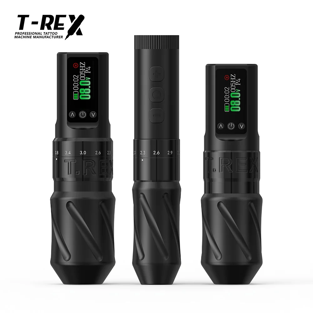 T-Rex Wireless Tattoo Machine Pen Full Kit Adjustable Stroke Custom Motor Makeup Tattoo Pen Complete Kit